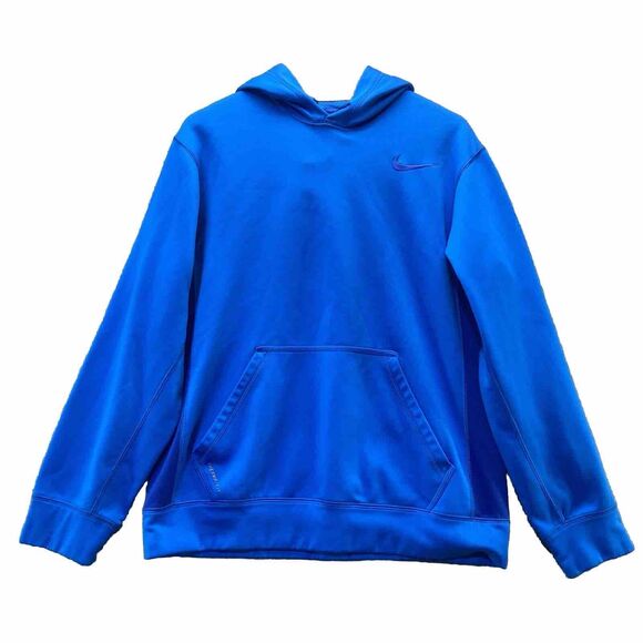 Nike Therma-Fit Hoodie Pullover Sweatshirt Blue - Picture 1 of 9